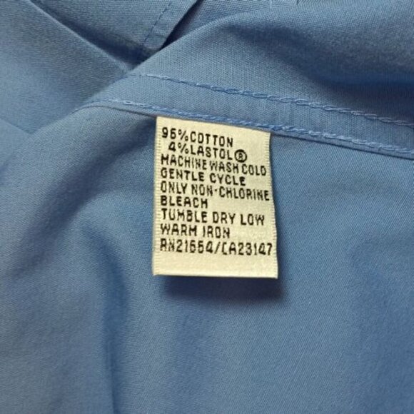 Talbots Button Down Dress Shirt Women's 4P Blue Pleated Front Wrinkle Resistant - Picture 13 of 13